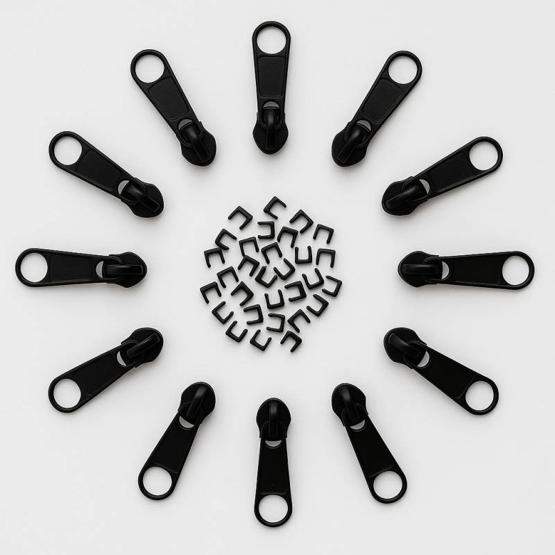 Reißverschluss Schieber-Set, schwarz Reißverschluss Schieber-Set, schwarz von Stoffe Hemmers