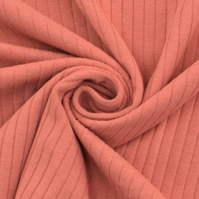 Rippenjersey Emma, pfirsich von Stoffe Hemmers