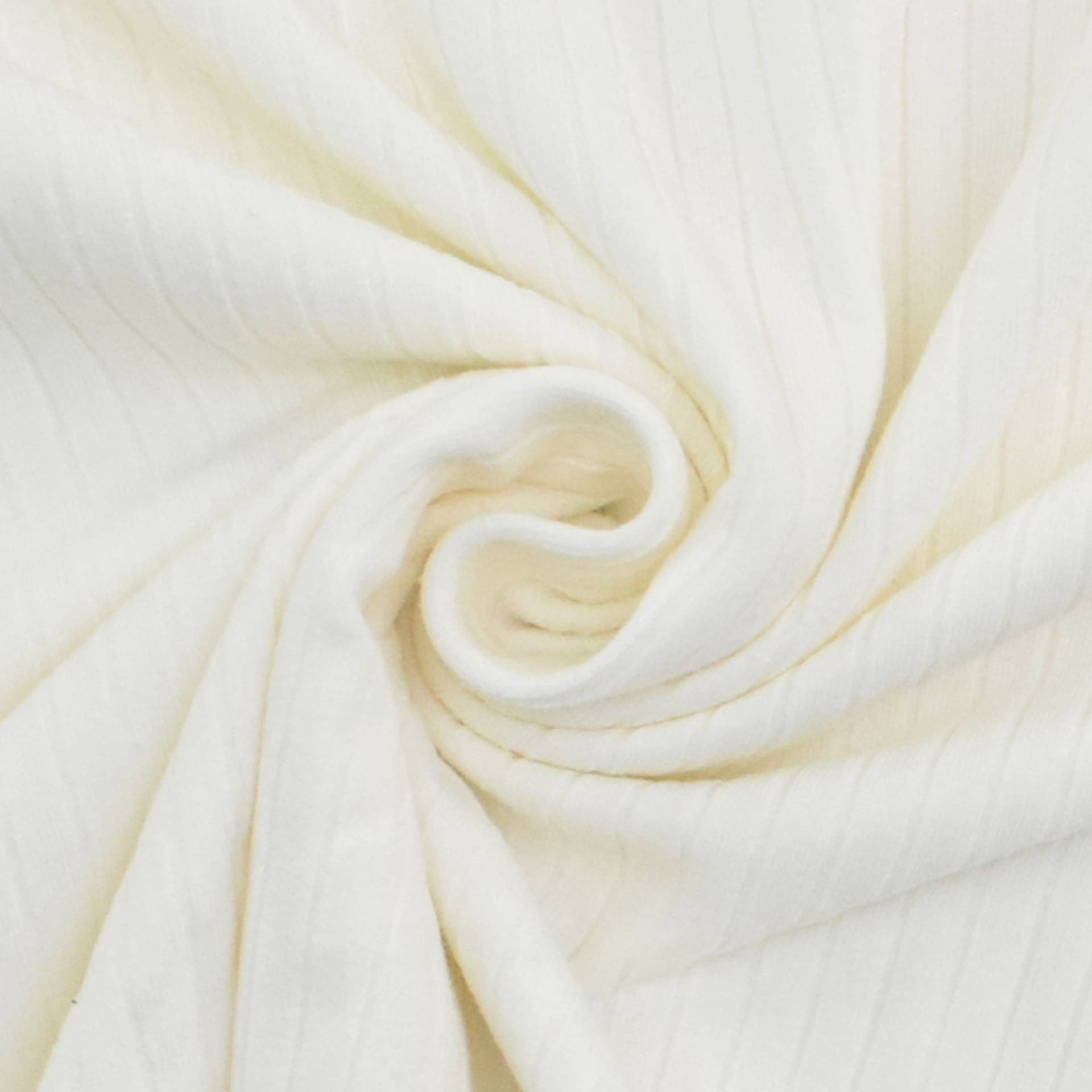 Rippenjersey Emma, wollweiss von Stoffe Hemmers