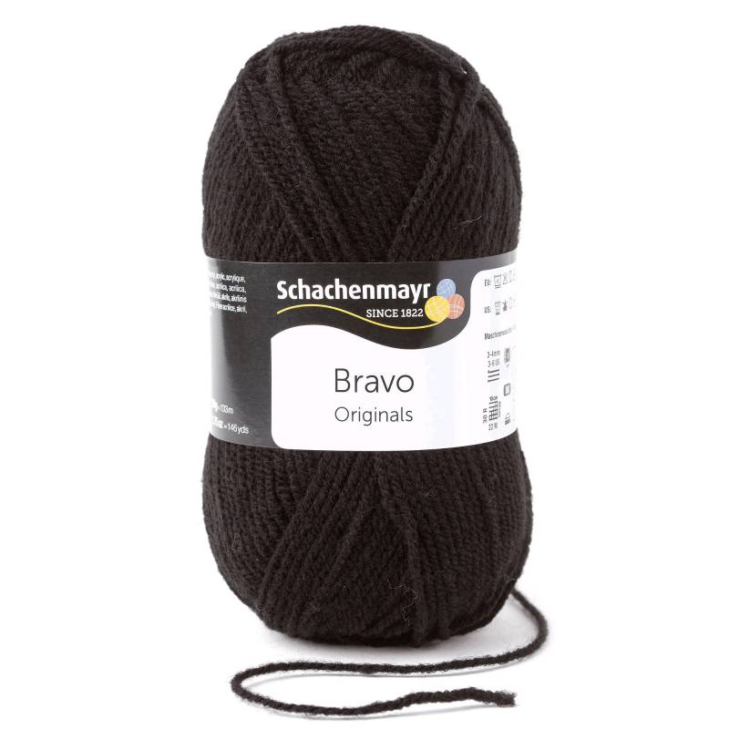 Schachenmayr Wolle Bravo uni 50 g schwarz von Stoffe Hemmers