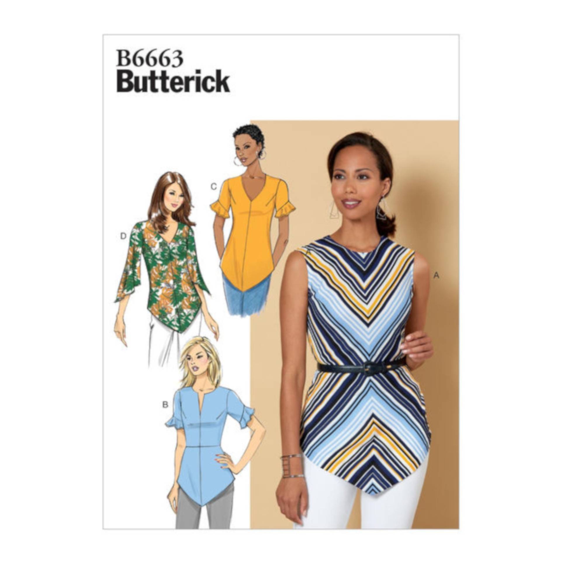 Schnittmuster Butterick 6663 Shirt, Gr. 40-48 von Stoffe Hemmers