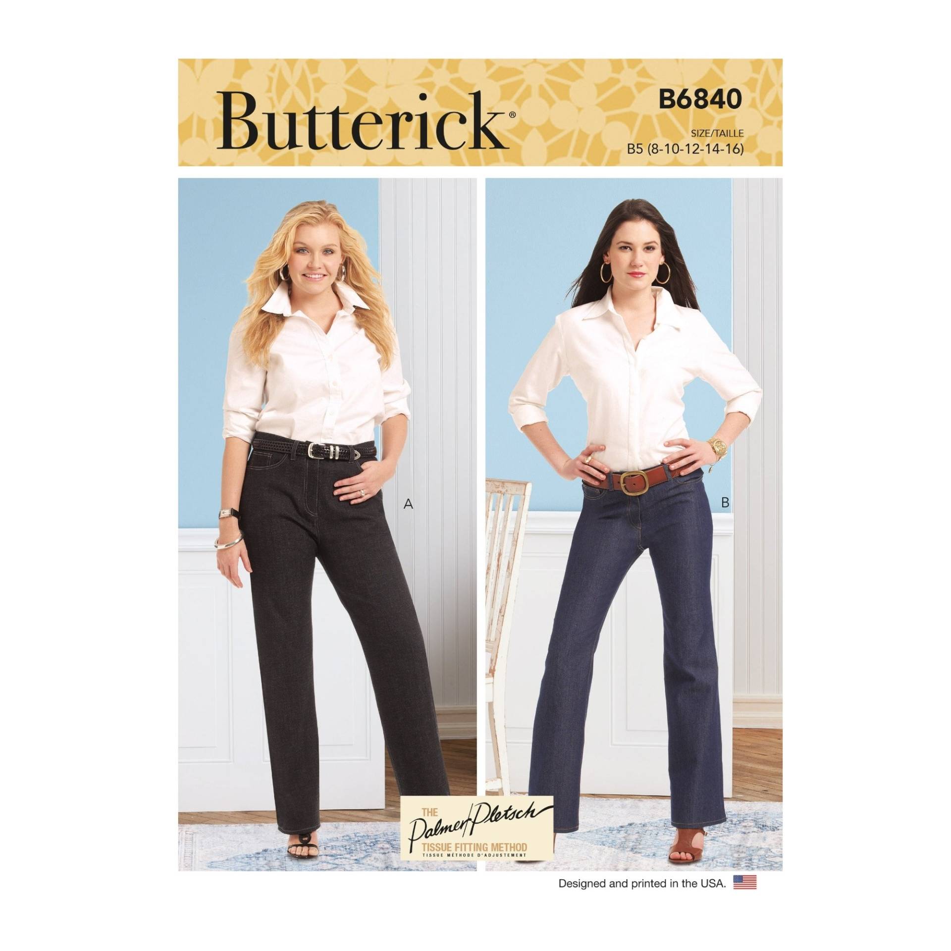 Schnittmuster Butterick Designer Hose 6840 Gr. 44-50 von Stoffe Hemmers