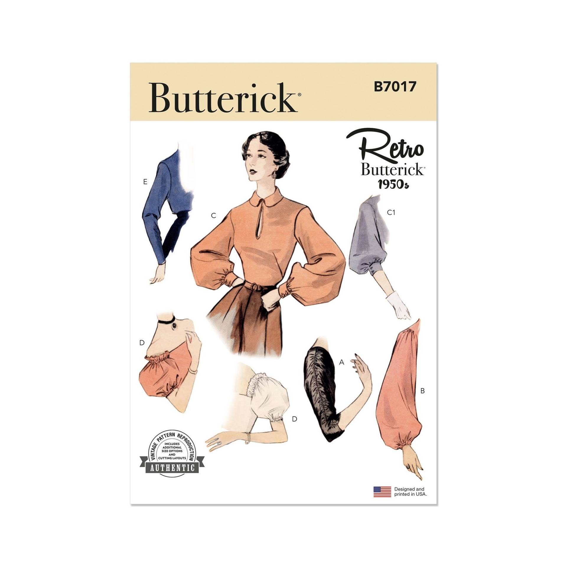 Schnittmuster Butterick Retro Ärmel 7017 Gr. S-L, S-XL Schnittmuster Butterick Retro Ärmel 7017 Gr. S-L, S-XL von Stoffe Hemmers