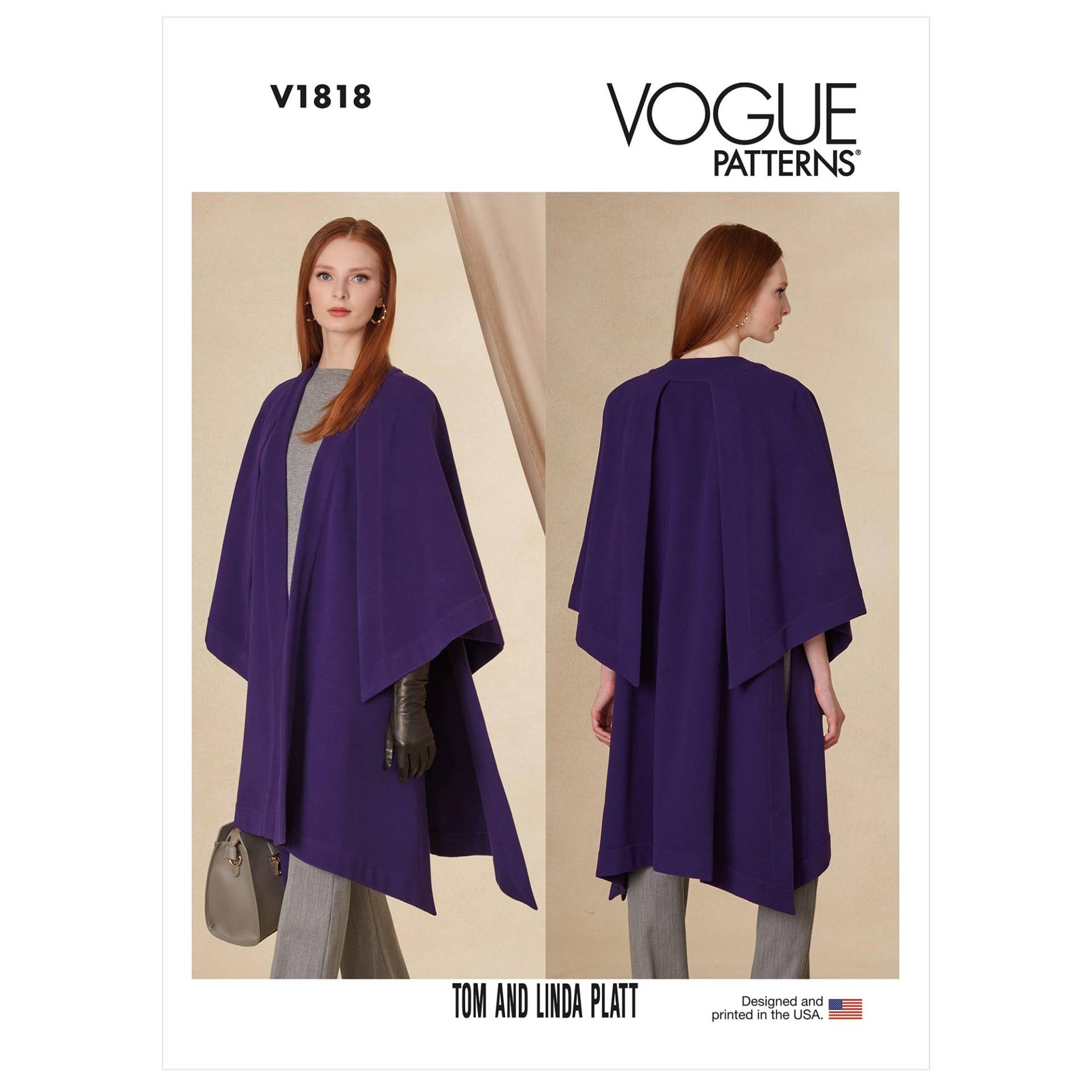 Schnittmuster Vogue 1818  Designer Cape Gr. 32-48 von Stoffe Hemmers