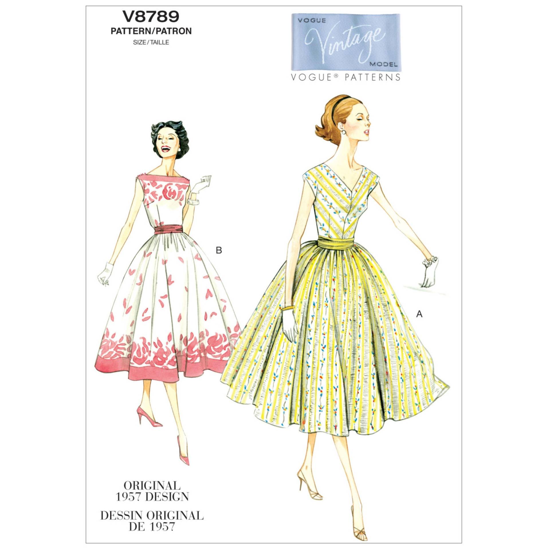 Schnittmuster Vogue 8789 Vintage Kleid von Stoffe Hemmers