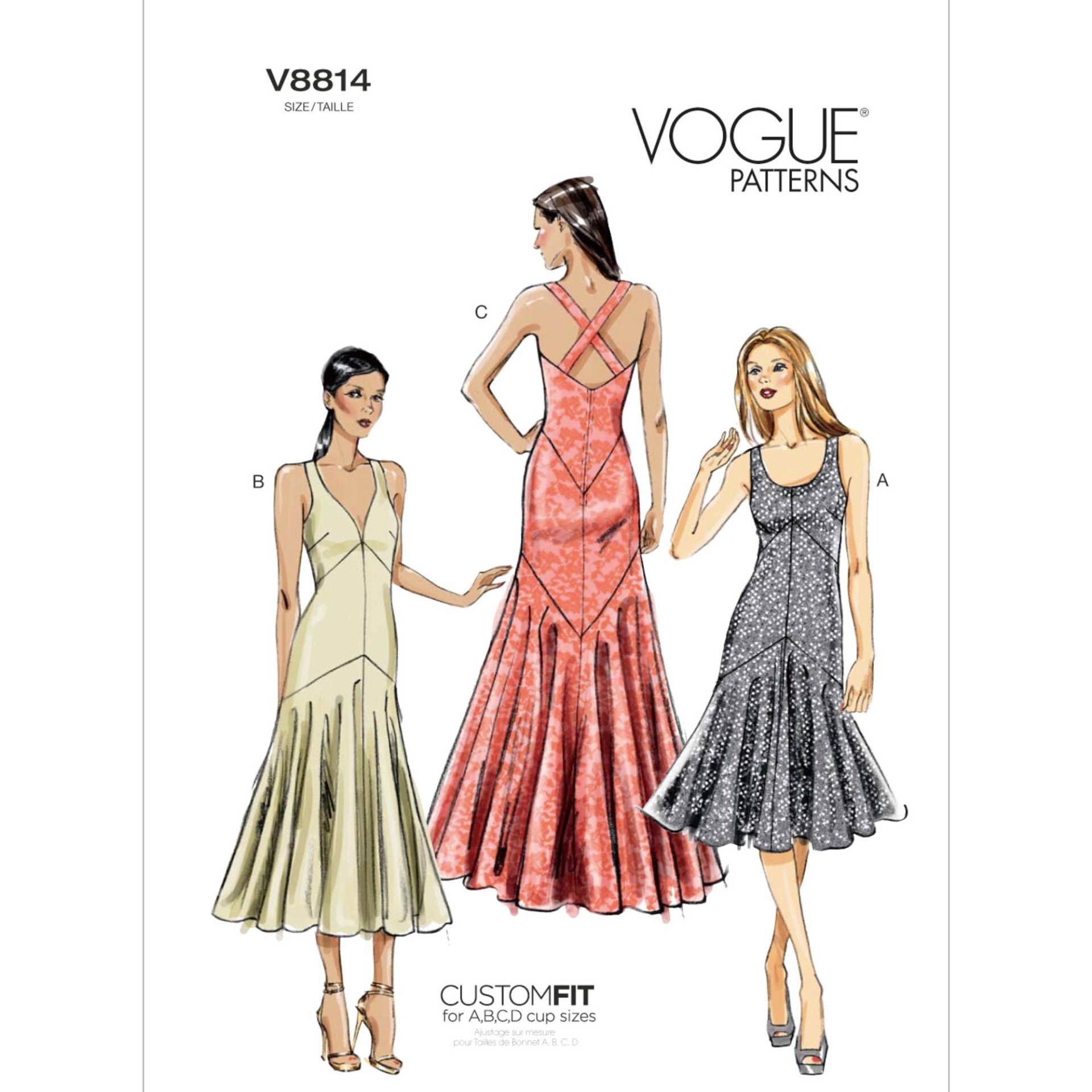 Schnittmuster Vogue 8814 Kleid von Stoffe Hemmers