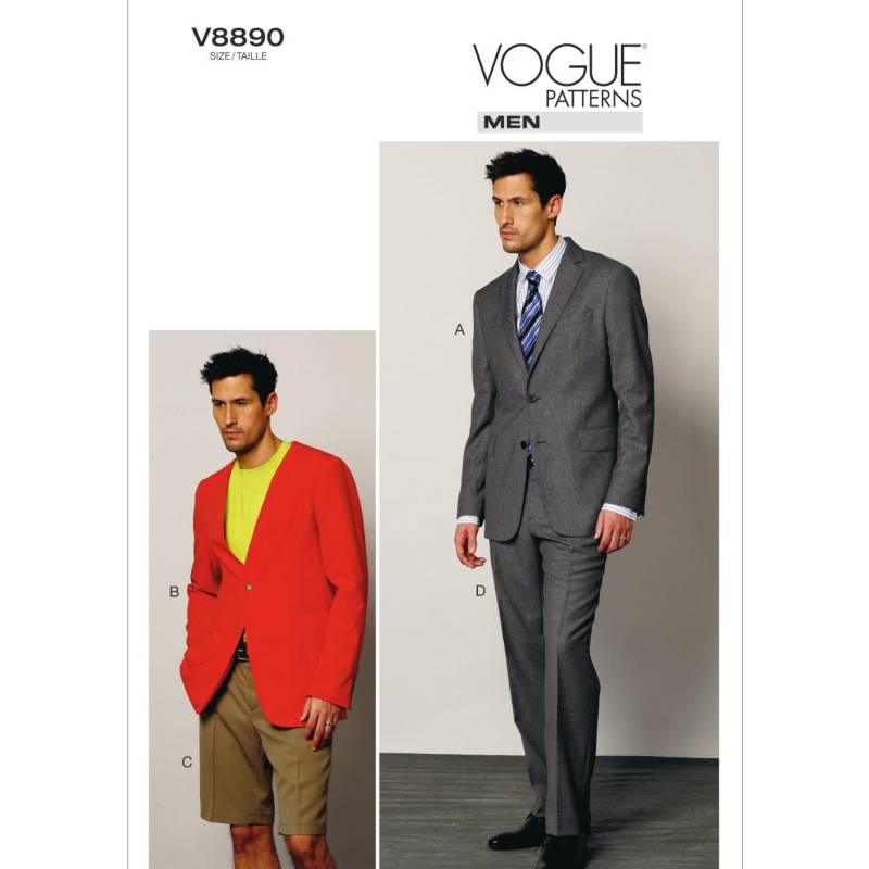Schnittmuster Vogue 8890 Anzug Kombination von Stoffe Hemmers