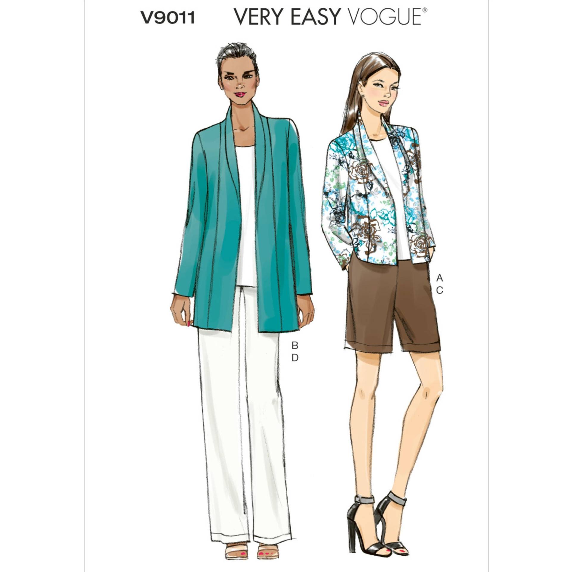 Schnittmuster Vogue 9011 Jacke, Shorts und Hose von Stoffe Hemmers
