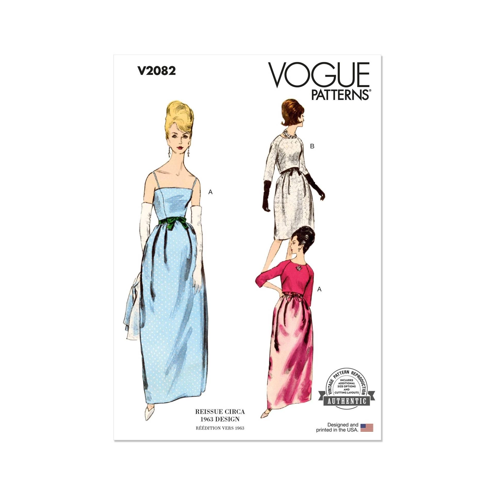 Schnittmuster Vogue V2082 Damenkleid + Bolero Gr. 44-52 von Stoffe Hemmers