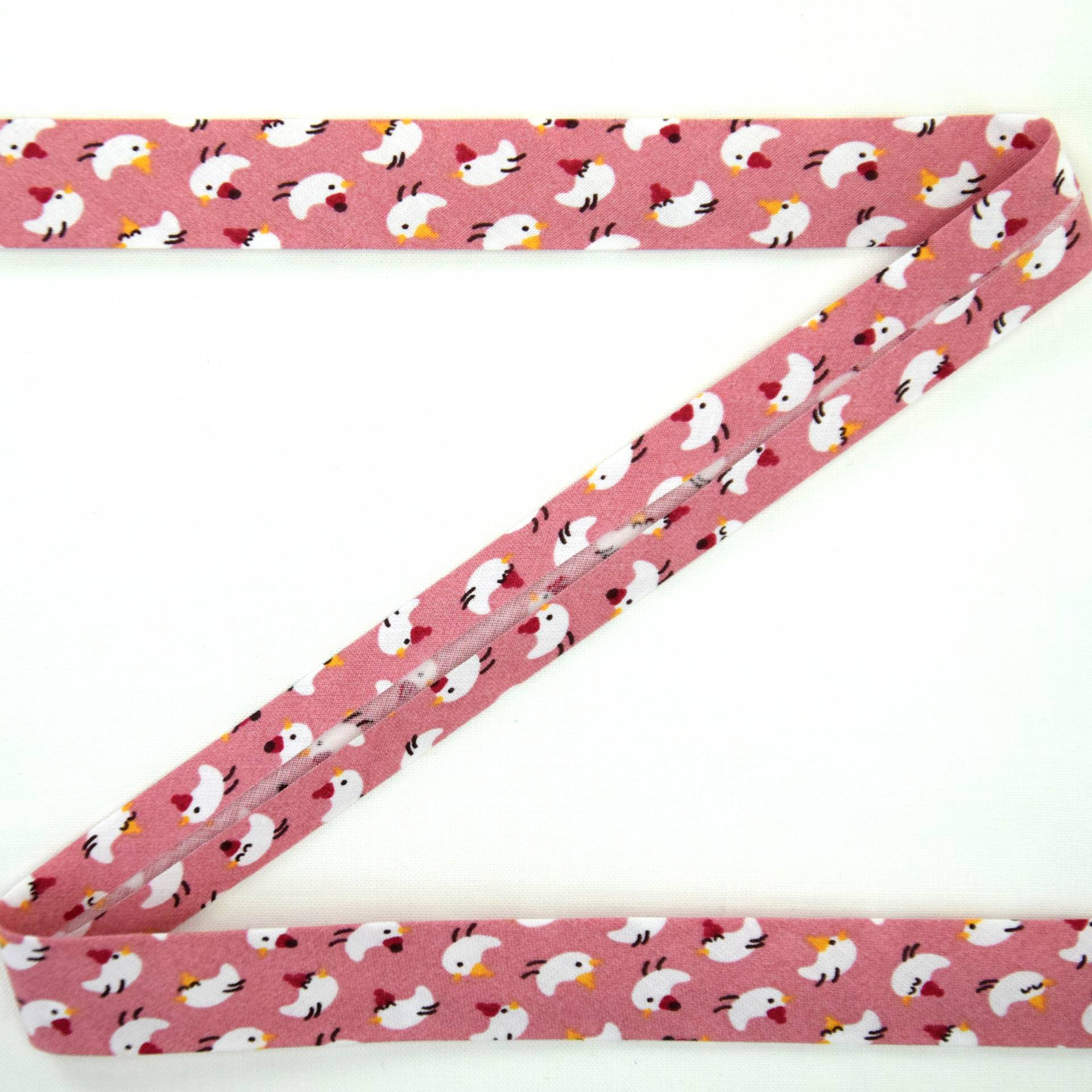 Schrägband Hühner, vieux rose Schrägband Hühner, vieux rose von Stoffe Hemmers