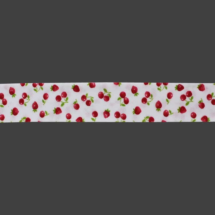 Schrägband Kirschen-Erdbeeren Schrägband Kirschen-Erdbeeren von Stoffe Hemmers