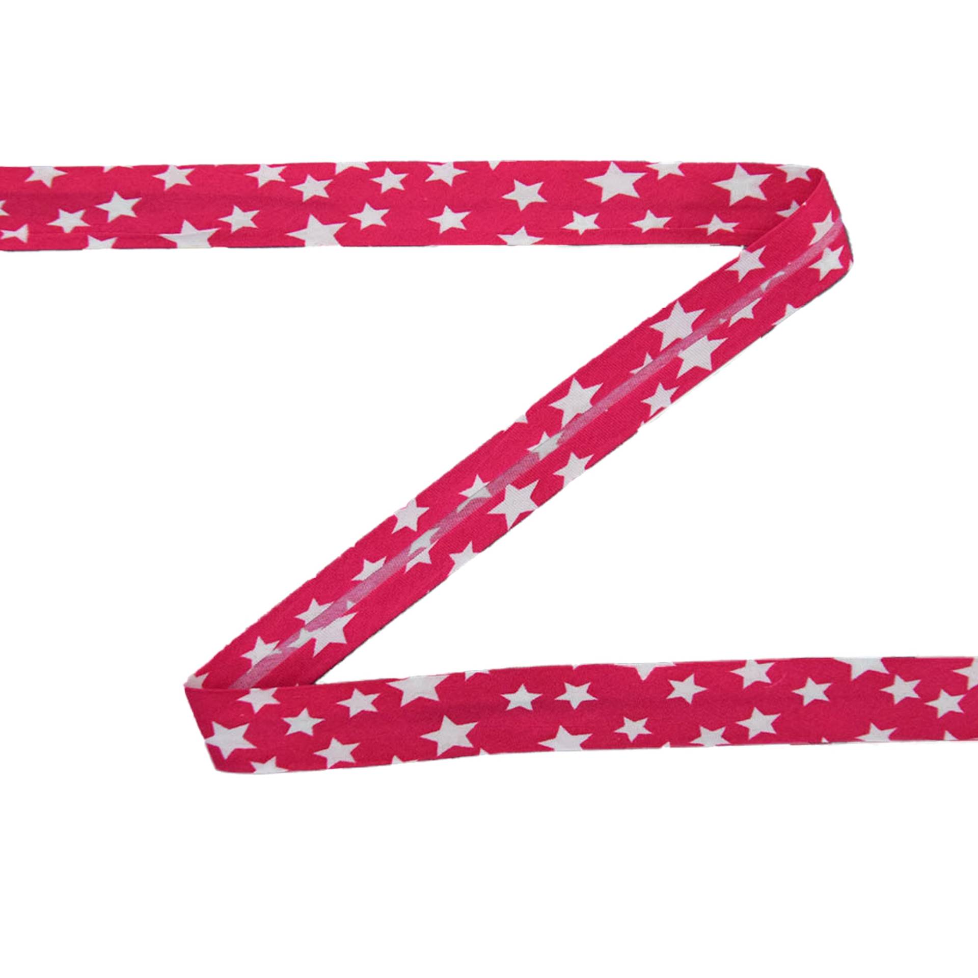 Schrägband Sterne, pink-weiss Schrägband Sterne, pink-weiss von Stoffe Hemmers