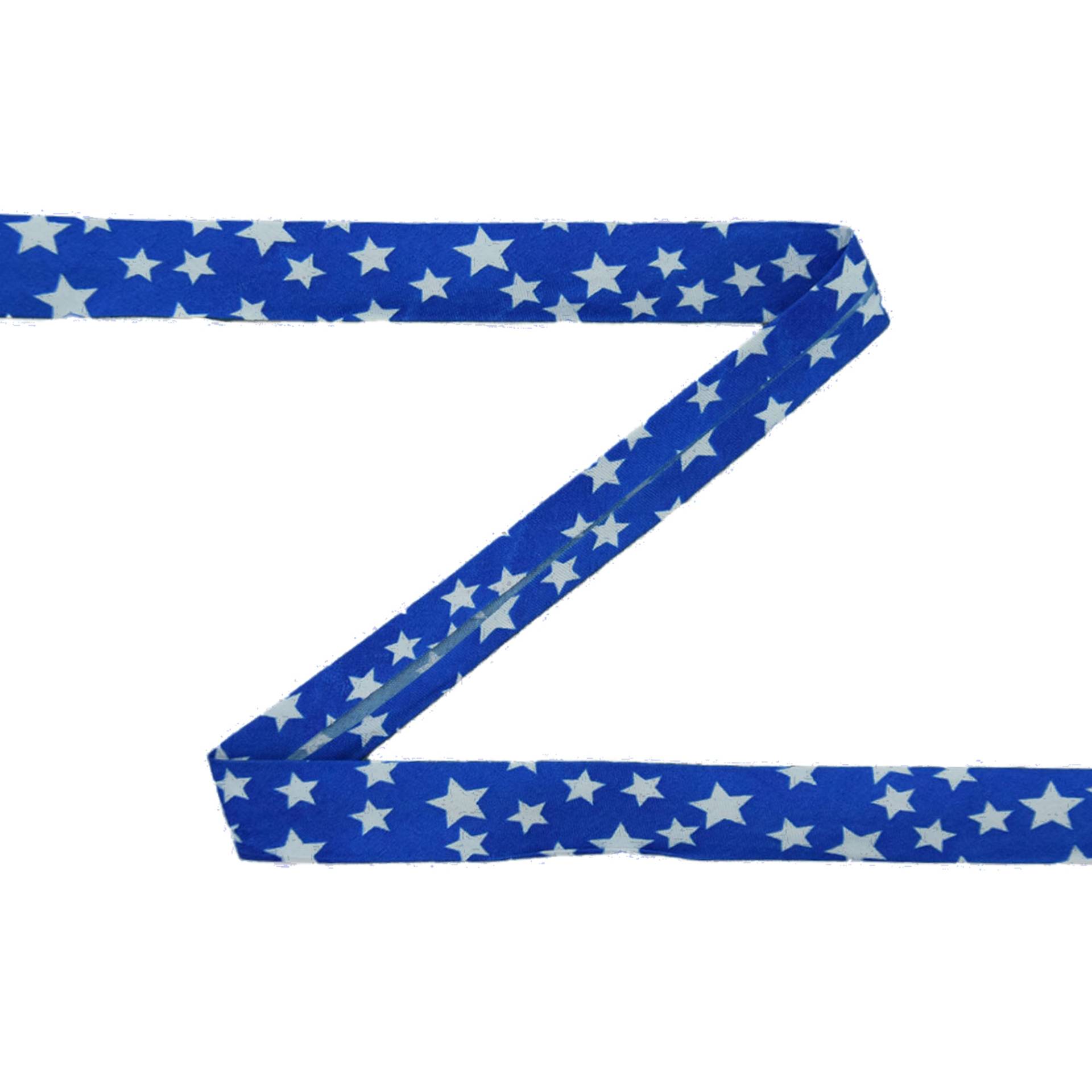 Schrägband Sterne, royalblau-weiss Schrägband Sterne, royalblau-weiss von Stoffe Hemmers