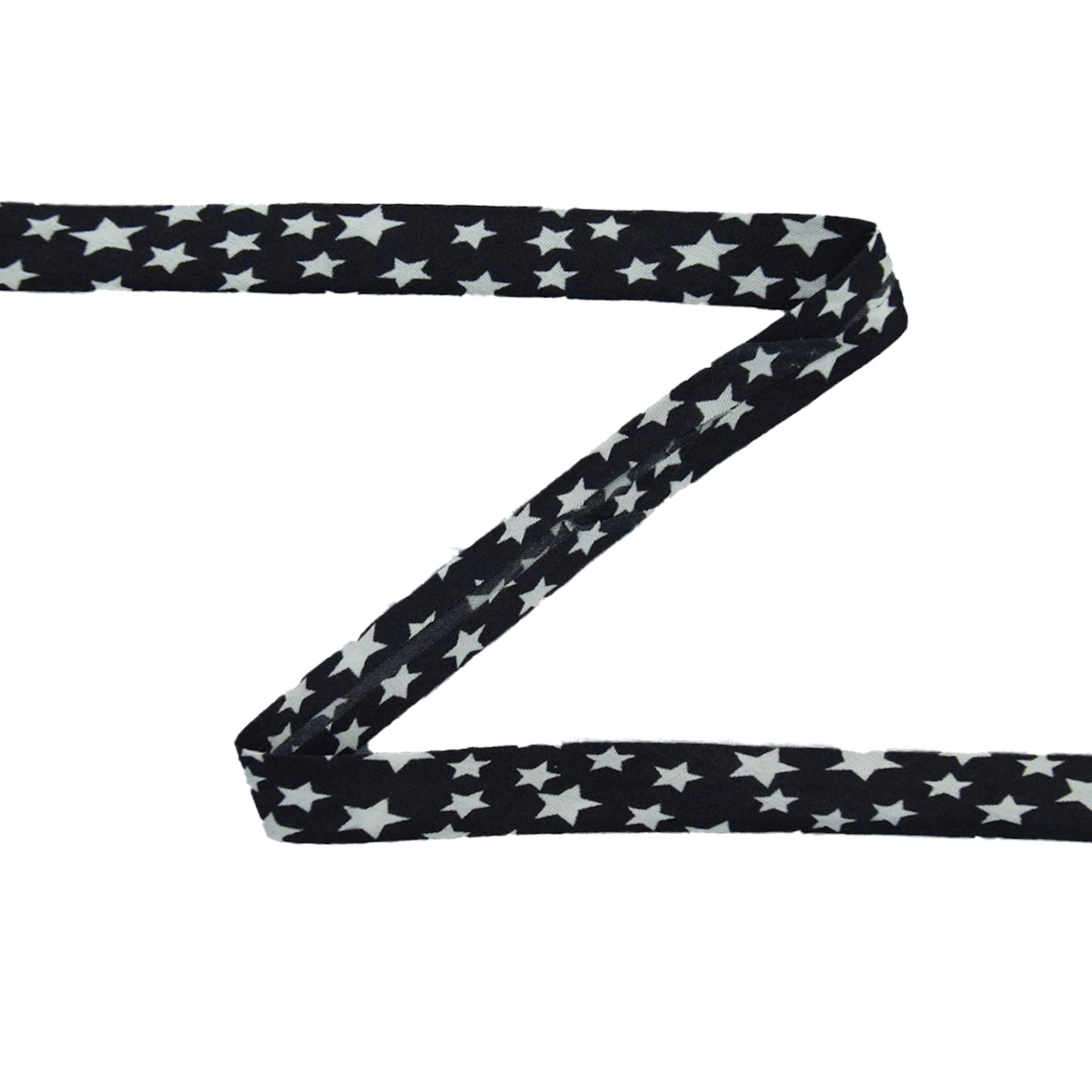 Schrägband Sterne, schwarz-weiss Schrägband Sterne, schwarz-weiss von Stoffe Hemmers