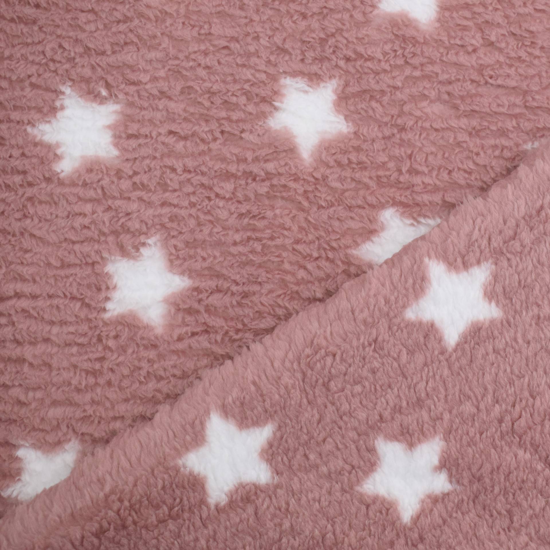 Sherpa Fleece Stars, altrosa Sherpa Fleece Stars, altrosa von Stoffe Hemmers