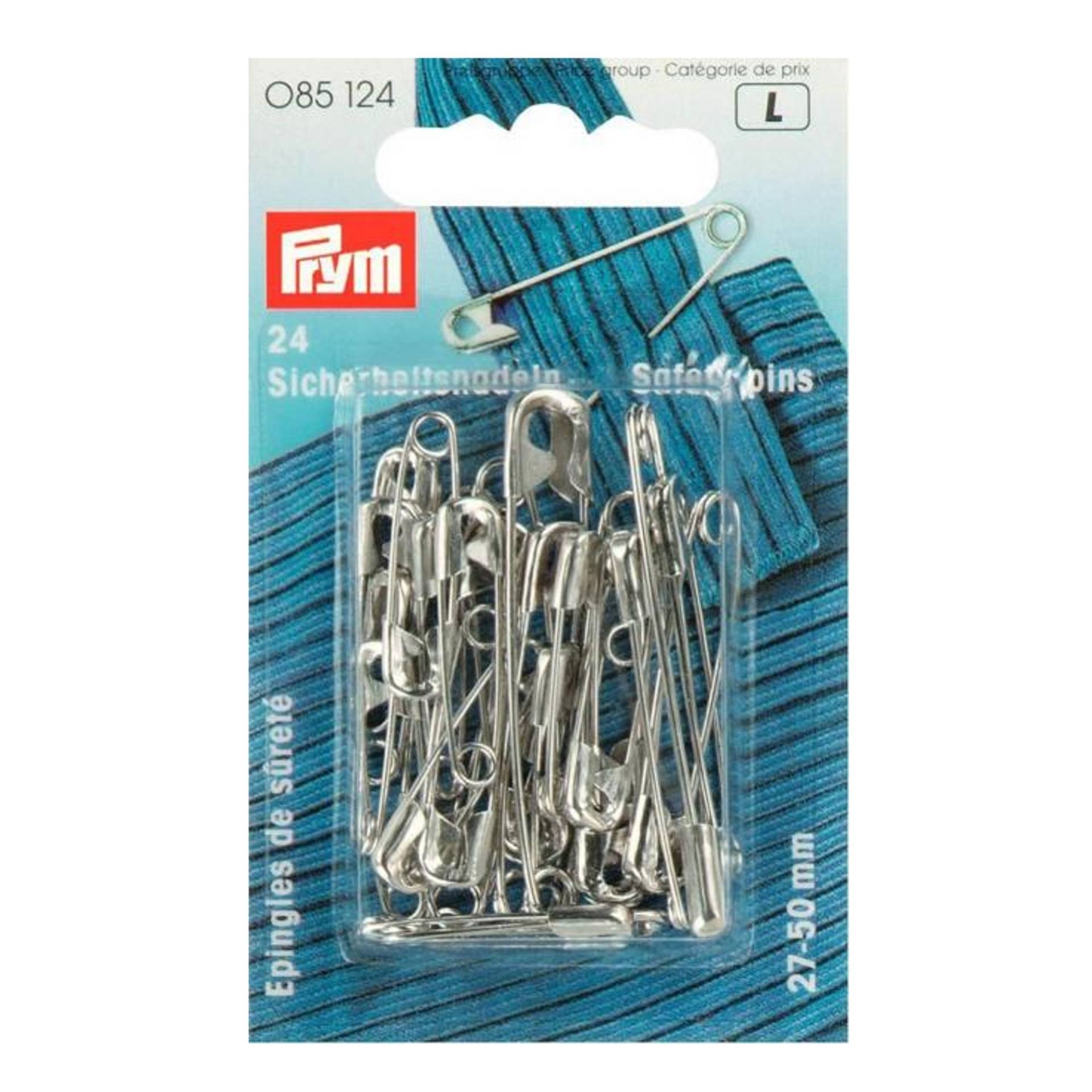 Sicherheitsnadeln silber, 27/38/50 mm von Stoffe Hemmers