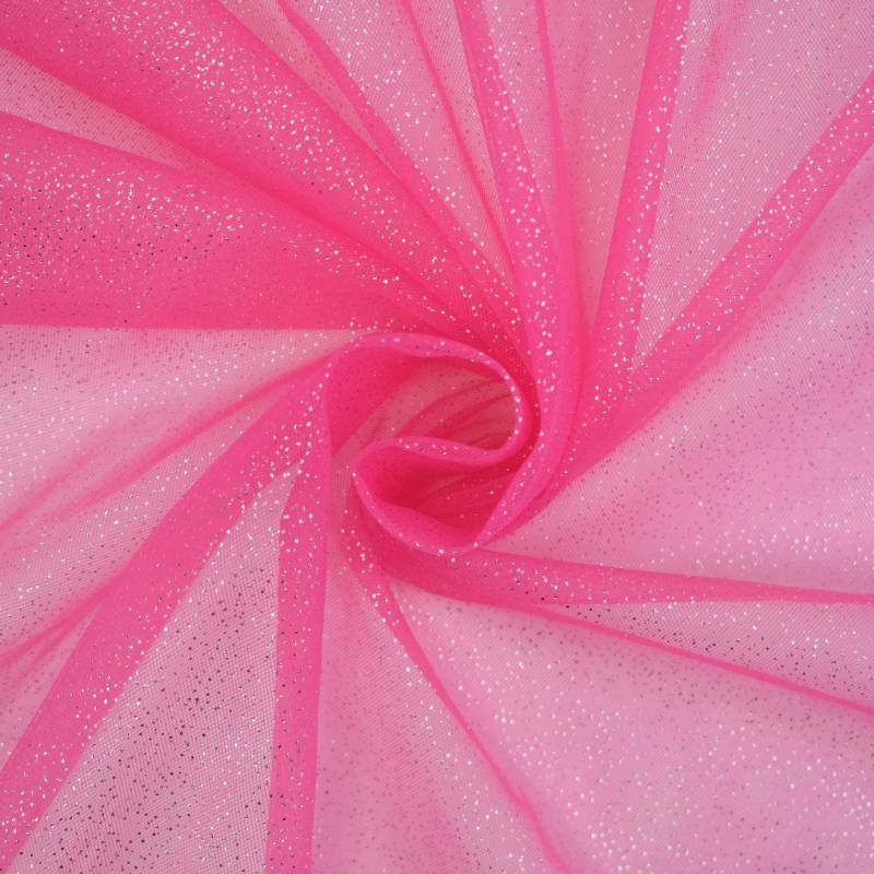 Soft Tüll Glitter, pink von Stoffe Hemmers
