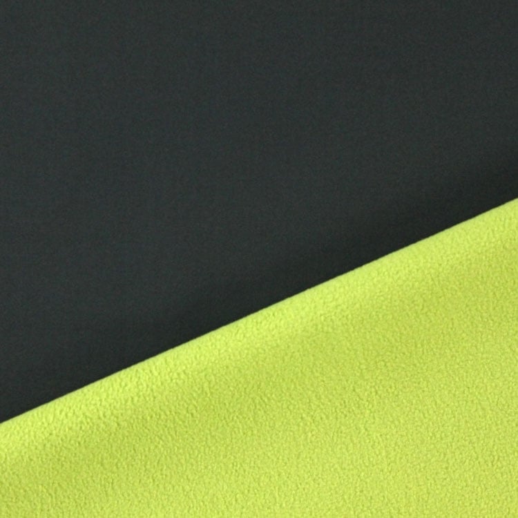 Softshell Two-Tone, dunkelgrau - neongrün von Stoffe Hemmers