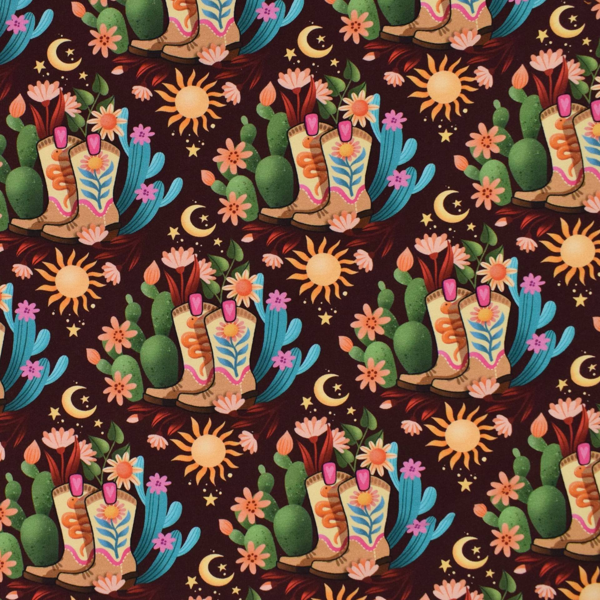 Sommersweat Albstoffe Hamburger Liebe Western Fairy Tales Cowgirls, braun Sommersweat Albstoffe Hamburger Liebe Western Fairy Tales Cowgirls, braun von Stoffe Hemmers
