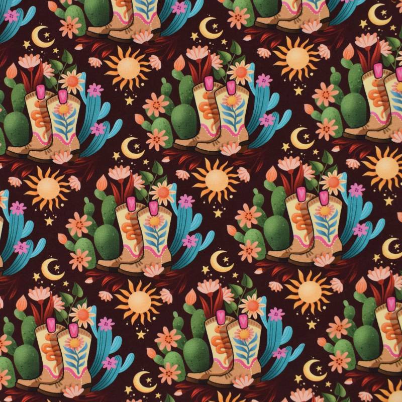 Sommersweat Albstoffe Hamburger Liebe Western Fairy Tales Cowgirls, braun Sommersweat Albstoffe Hamburger Liebe Western Fairy Tales Cowgirls, braun von Stoffe Hemmers