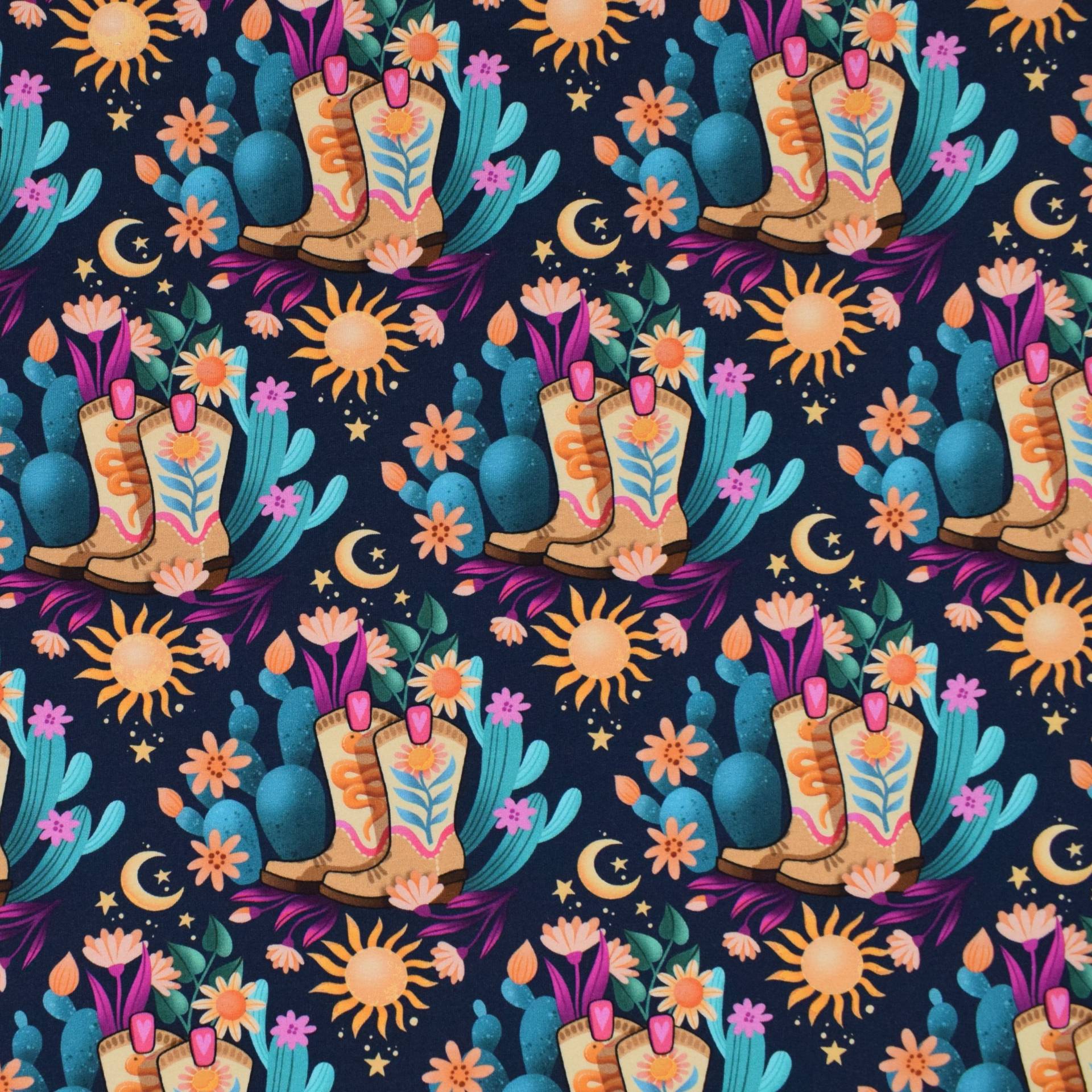 Sommersweat Albstoffe Hamburger Liebe Western Fairy Tales Cowgirls, dunkelblau Sommersweat Albstoffe Hamburger Liebe Western Fairy Tales Cowgirls, dunkelblau von Stoffe Hemmers