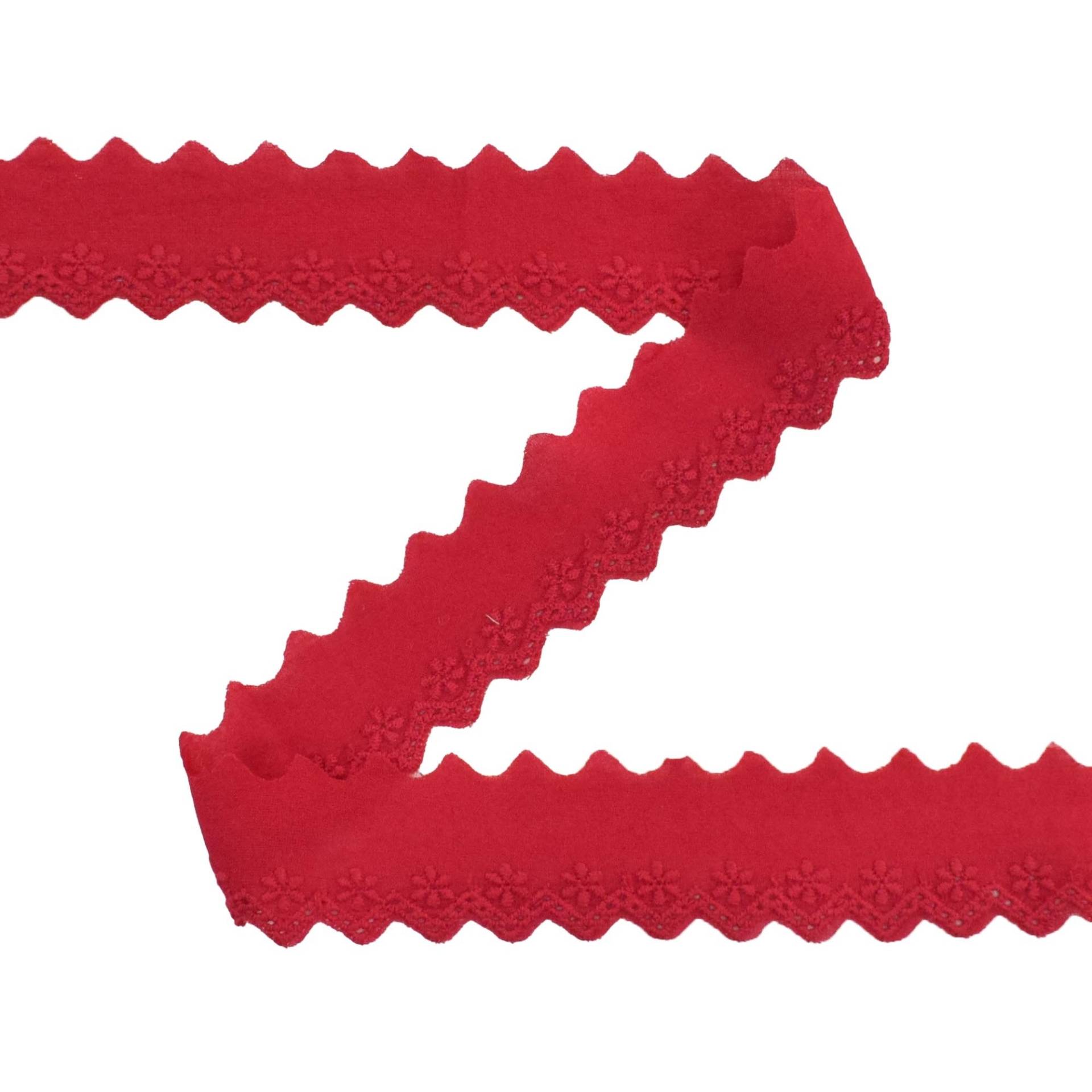 Spitze Blume 35 mm, rot Spitze Blume 35 mm, rot von Stoffe Hemmers