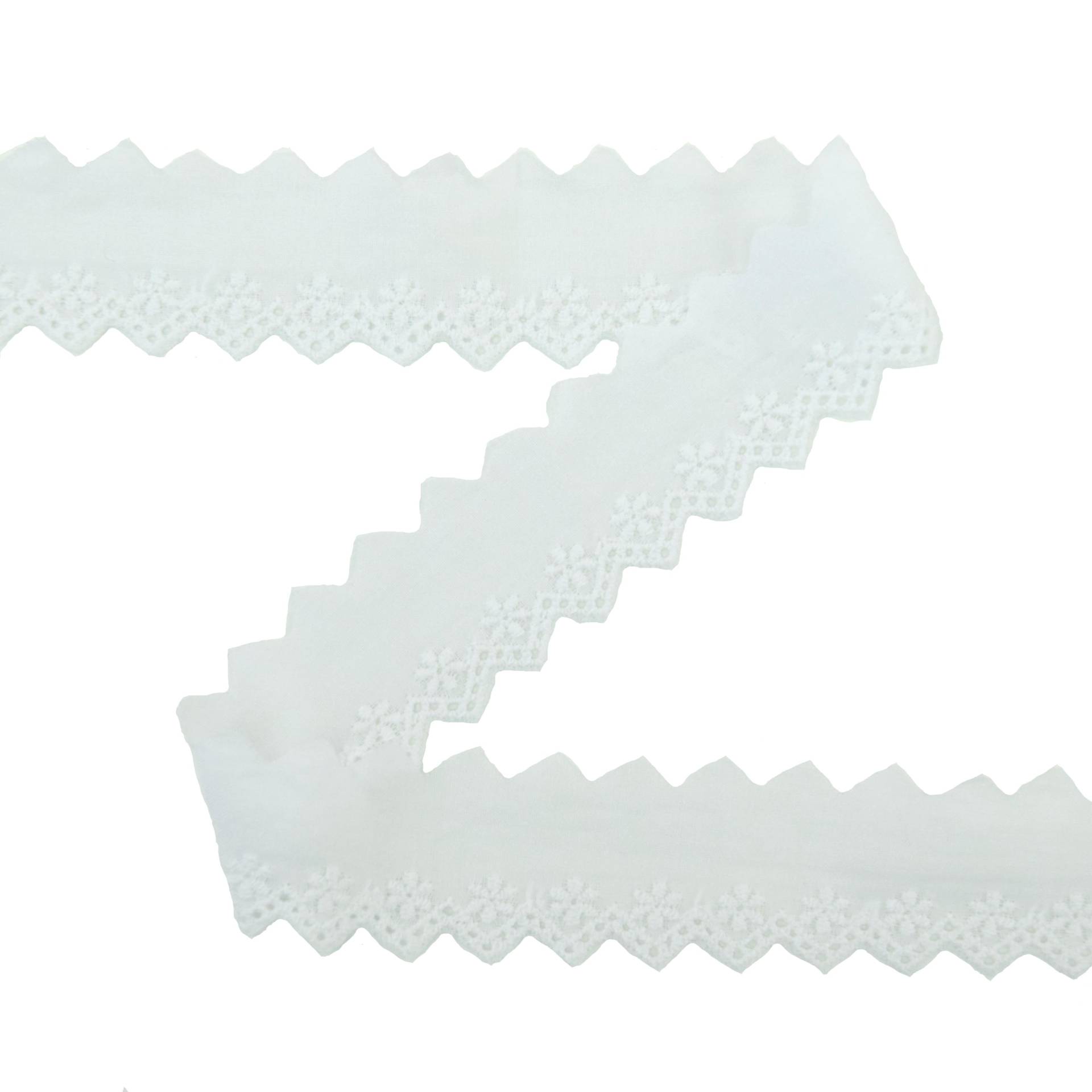 Spitze Blume 35 mm, weiss Spitze Blume 35 mm, weiss von Stoffe Hemmers