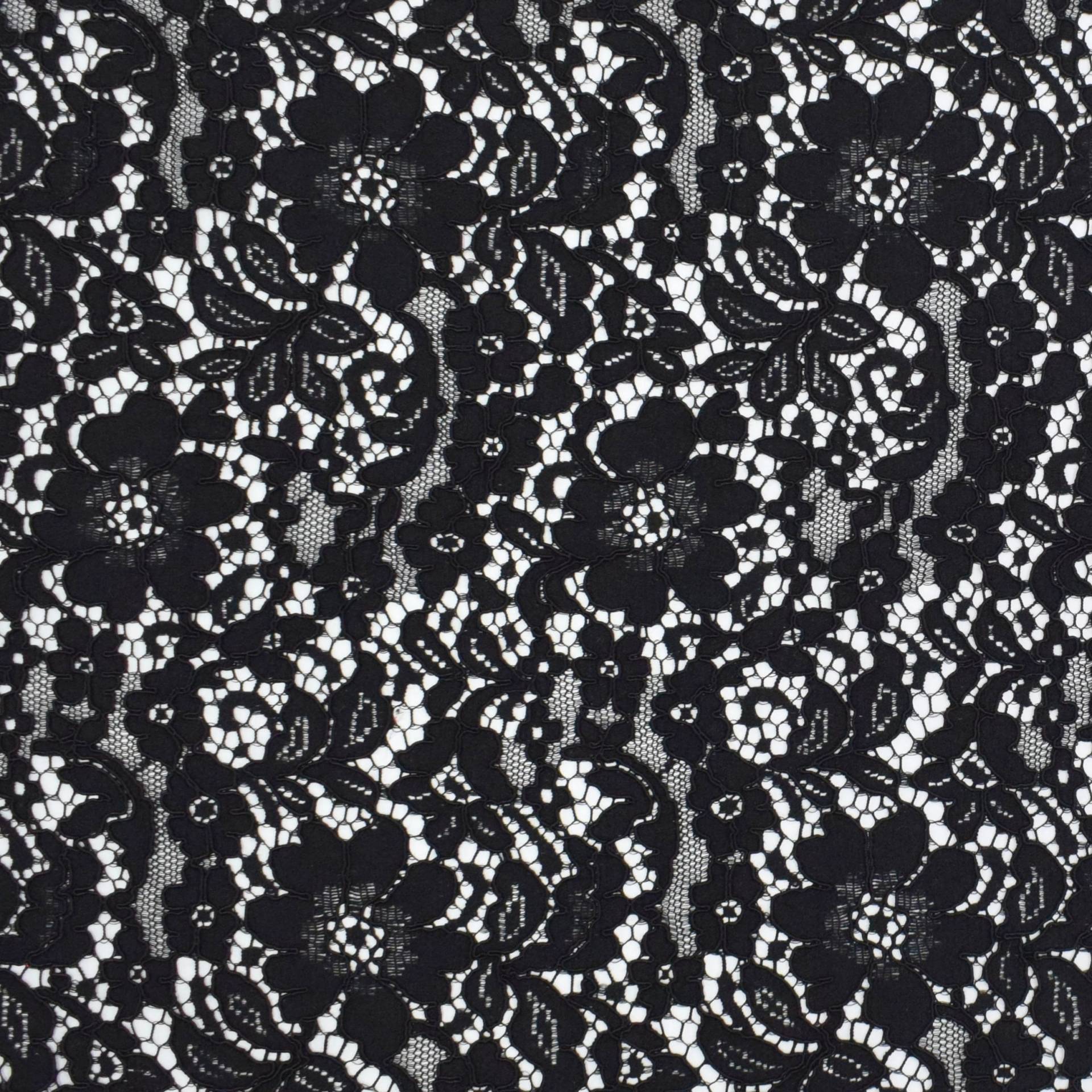 Spitzenstoff mit Bogenkante, schwarz von Stoffe Hemmers