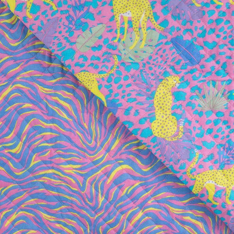 Steppstoff Doubleface Enjoy Sorbet Beach Leopard, rosa von Stoffe Hemmers