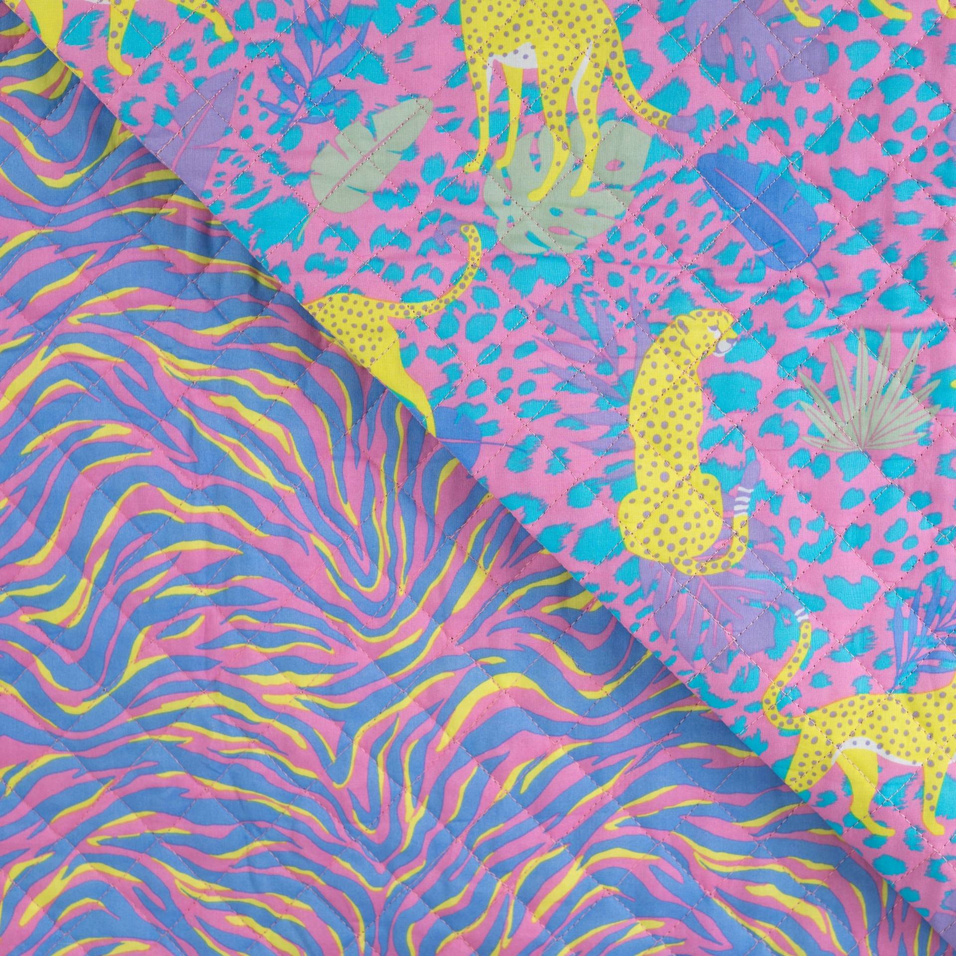 Steppstoff Doubleface Enjoy Sorbet Beach Leopard, rosa von Stoffe Hemmers