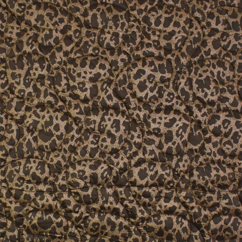 Steppstoff Leo Hearts, braun von Stoffe Hemmers