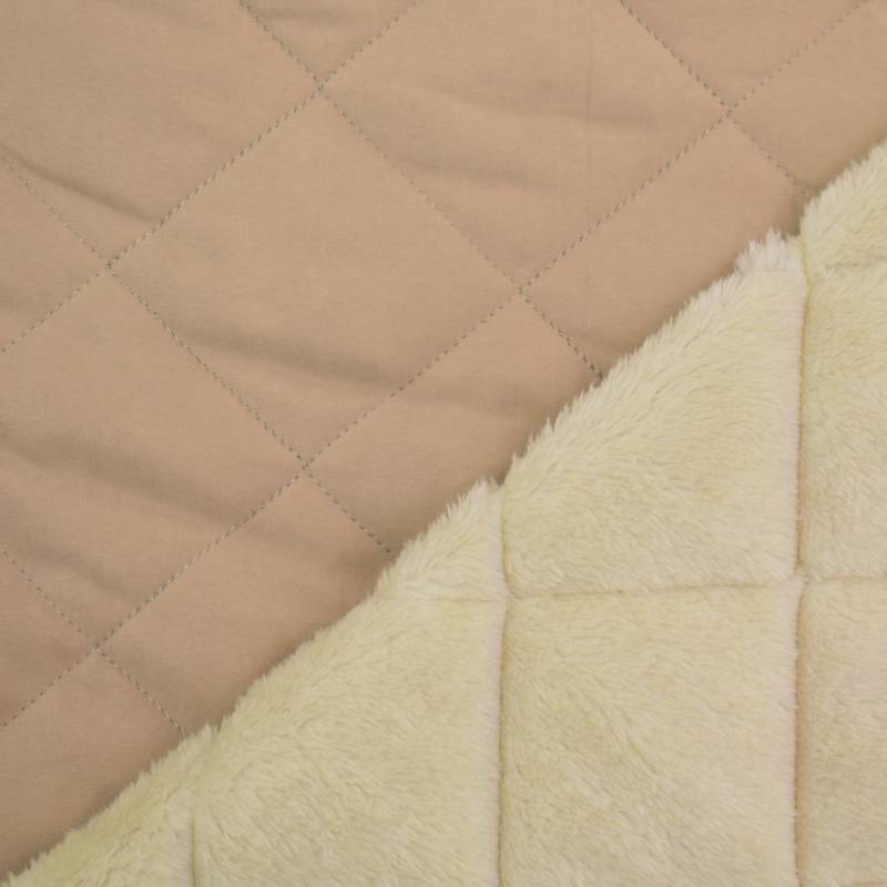 Steppstoff mit Fellabseite, beige von Stoffe Hemmers