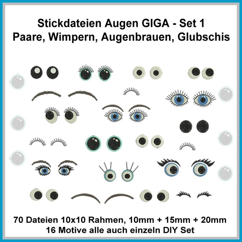 Stickdatei Rock Queen Augen Set 1 von Stoffe Hemmers