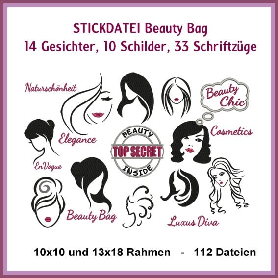 Stickdatei Rock Queen Beauty Bag Stickdatei Rock Queen Beauty Bag von Stoffe Hemmers