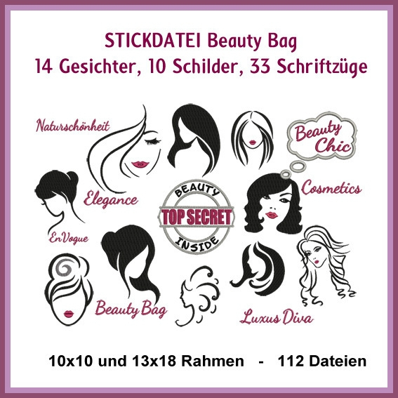 Stickdatei Rock Queen Beauty Bag von Stoffe Hemmers