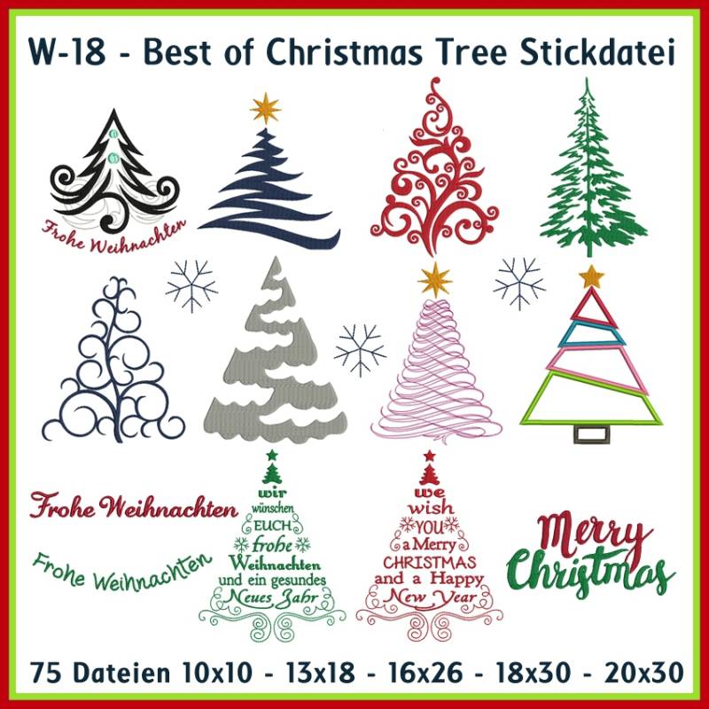 Stickdatei Rock Queen Best of Christmas Tree von Stoffe Hemmers
