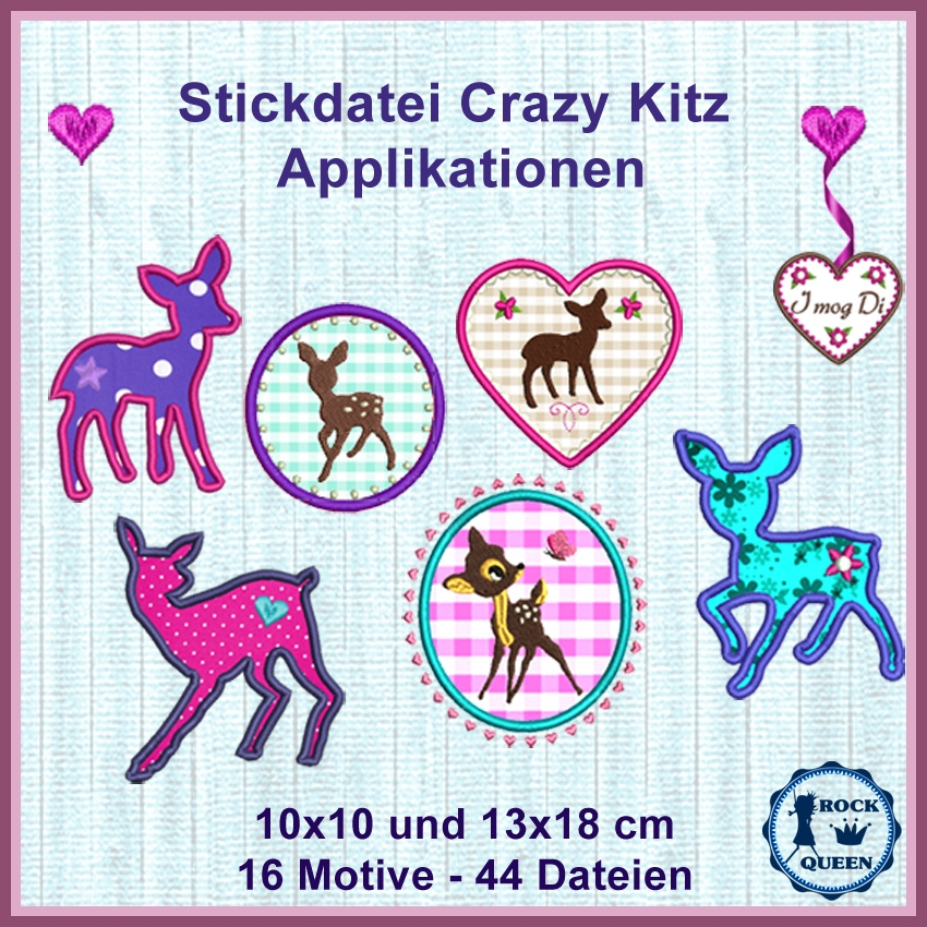 Stickdatei Rock Queen Crazy Kitz von Stoffe Hemmers