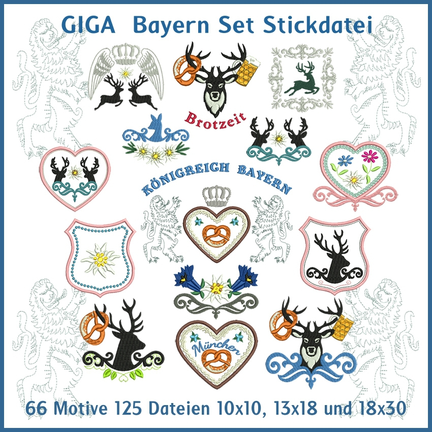 Stickdatei Rock Queen Giga-Set Bayern Oktoberfest von Stoffe Hemmers