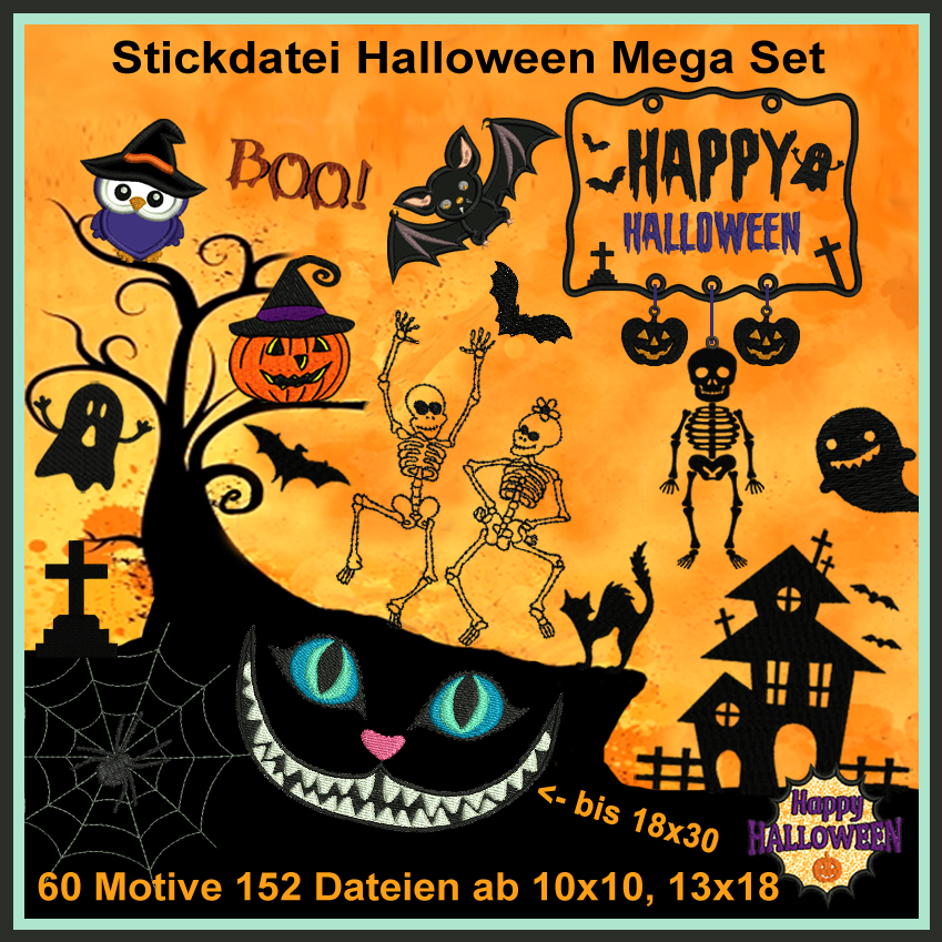 Stickdatei Rock Queen Halloween Megaset von Stoffe Hemmers