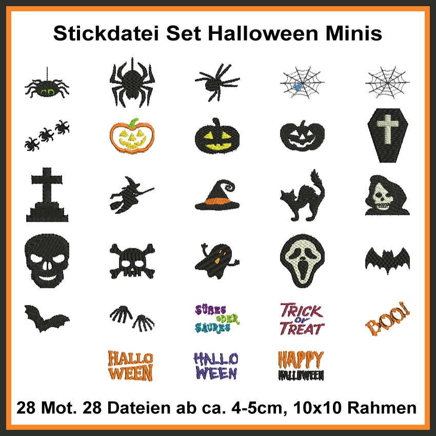 Stickdatei Rock Queen Halloween Minis von Stoffe Hemmers
