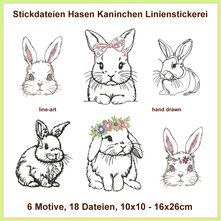 Stickdatei Rock Queen Hasen Stickdatei Rock Queen Hasen von Stoffe Hemmers