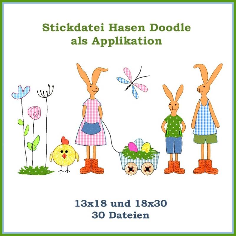 Stickdatei Rock Queen Hasenfamilie von Stoffe Hemmers