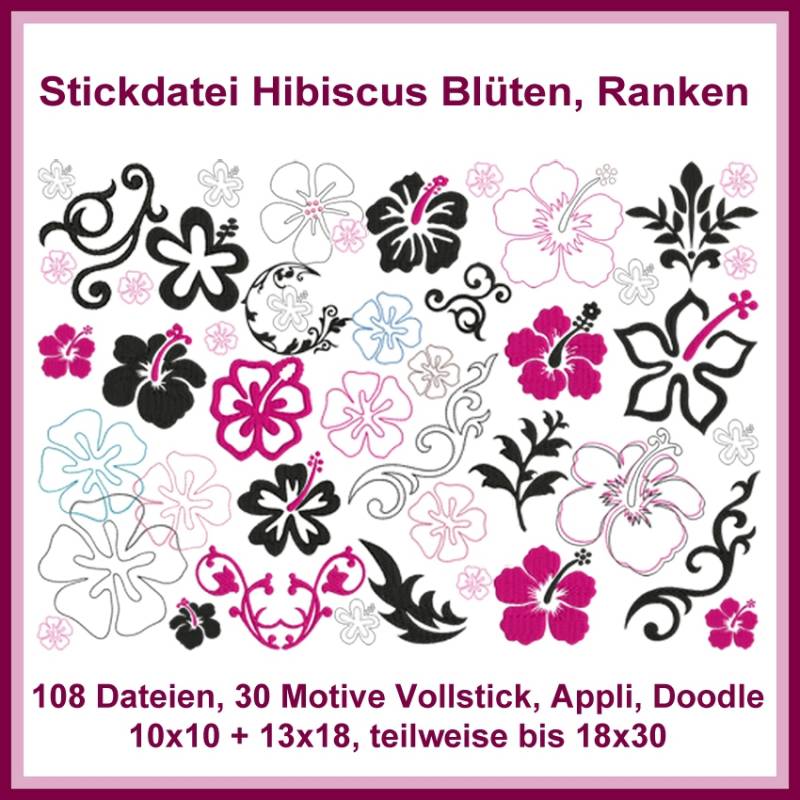 Stickdatei Rock Queen Hibiscus von Stoffe Hemmers