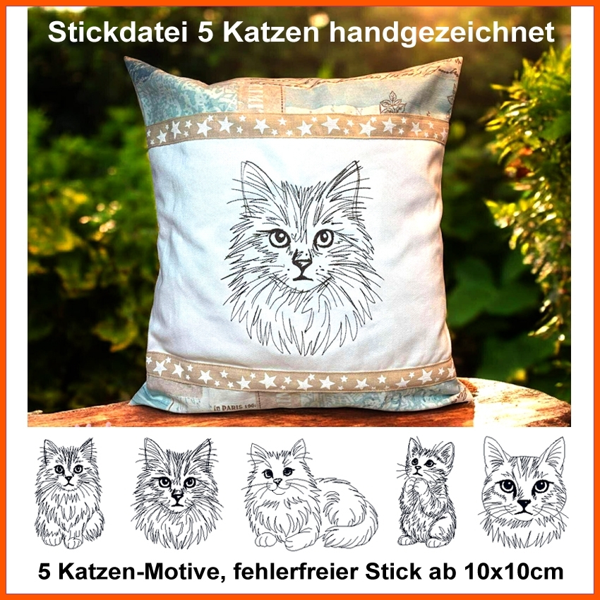 Stickdatei Rock Queen Katzen Stickdatei Rock Queen Katzen von Stoffe Hemmers