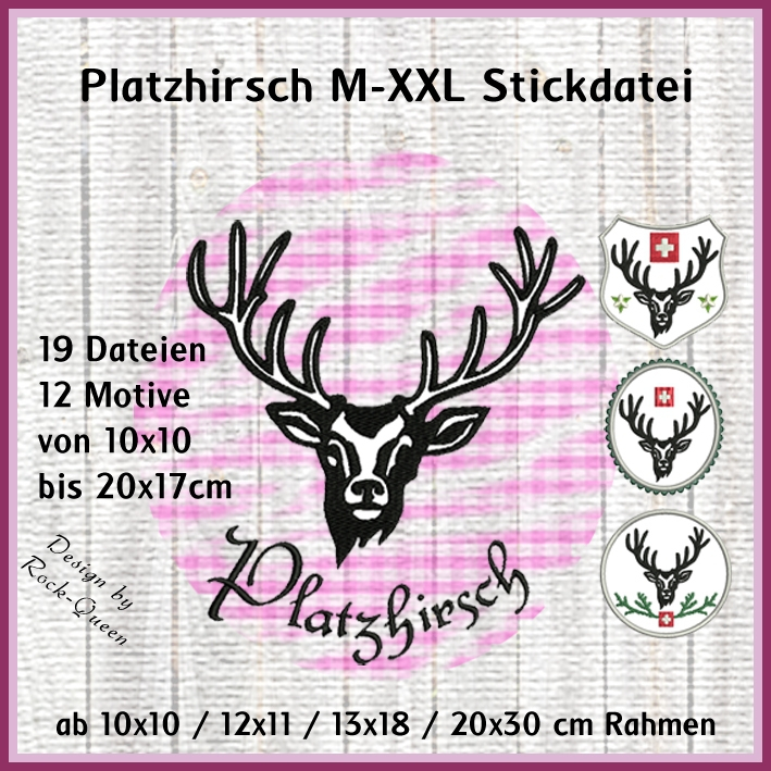 Stickdatei Rock Queen Platzhirsch von Stoffe Hemmers