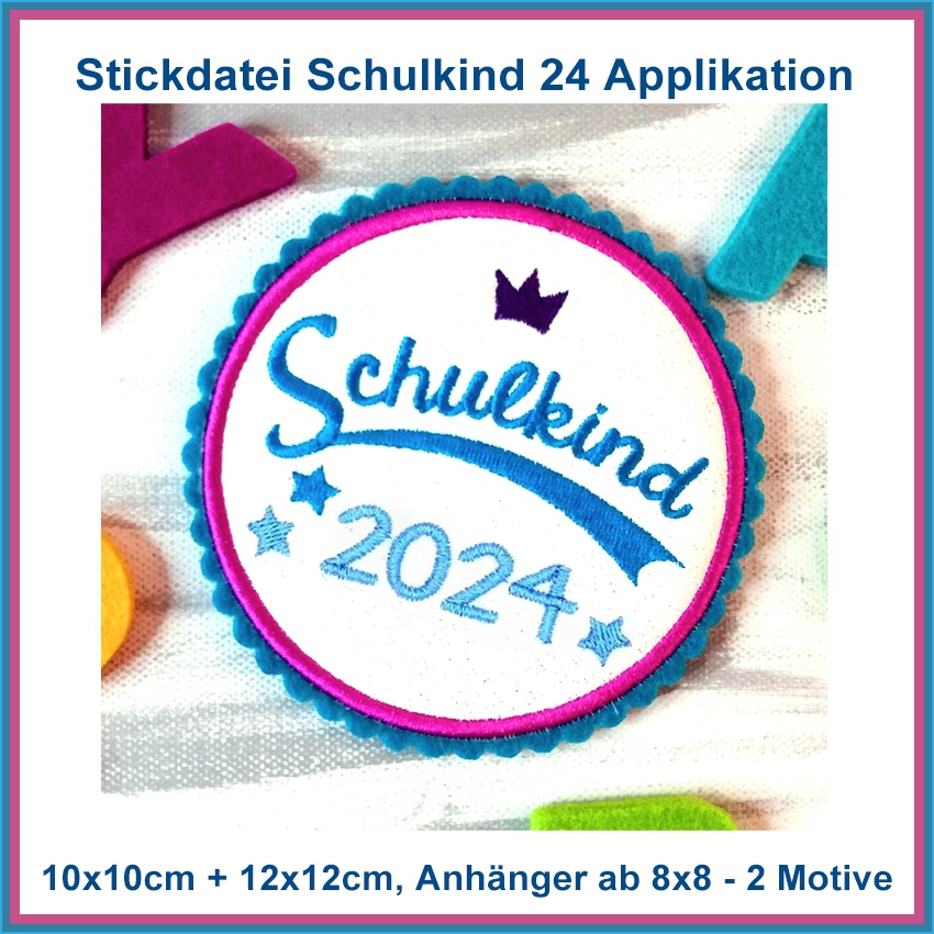 Stickdatei Rock Queen Schule Kreis 2024 von Stoffe Hemmers