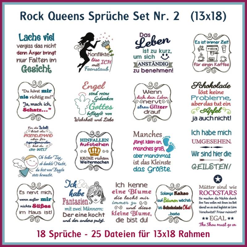 Stickdatei Rock Queen Sprüche 02 von Stoffe Hemmers