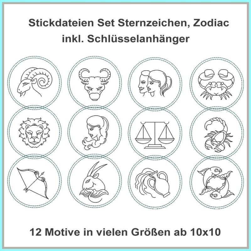 Stickdatei Rock Queen Sternzeichen Zodiac Fine Line von Stoffe Hemmers