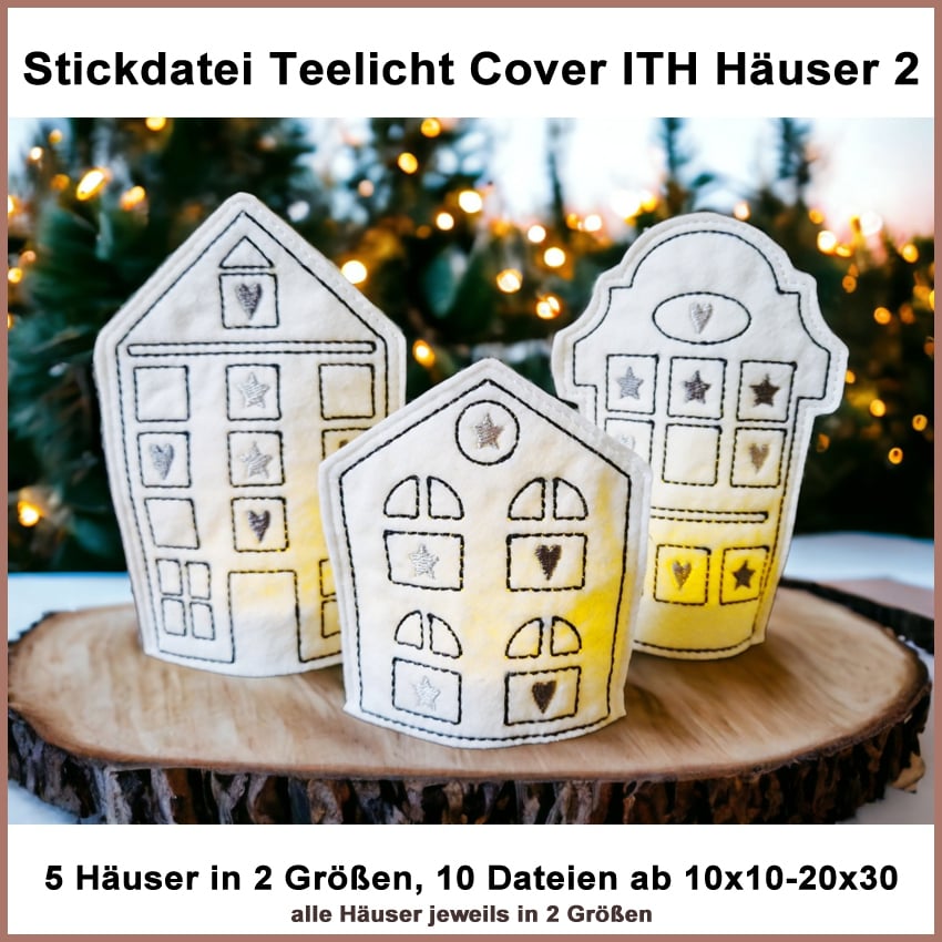 Stickdatei Rock Queen Teelicht Cover Häuser 2 von Stoffe Hemmers