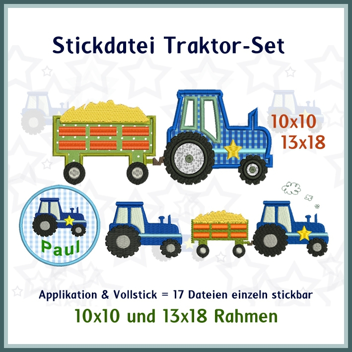 Stickdatei Rock Queen Traktor von Stoffe Hemmers